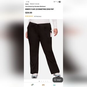 3 Pairs Cherokee Women's Black Straight Leg Scrub Pants